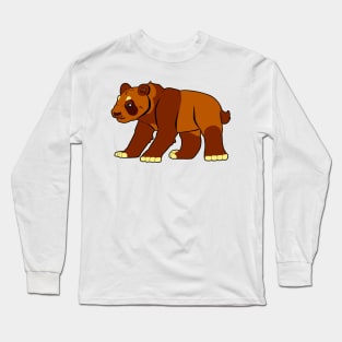 Brown Panda Bear Rules Long Sleeve T-Shirt